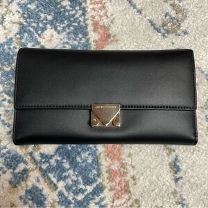 Emporio Armani Black Continental Leather Wallet EUC